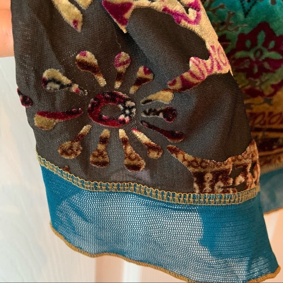 Vintage Boho tribal mesh and velvet top - Picture 10 of 16